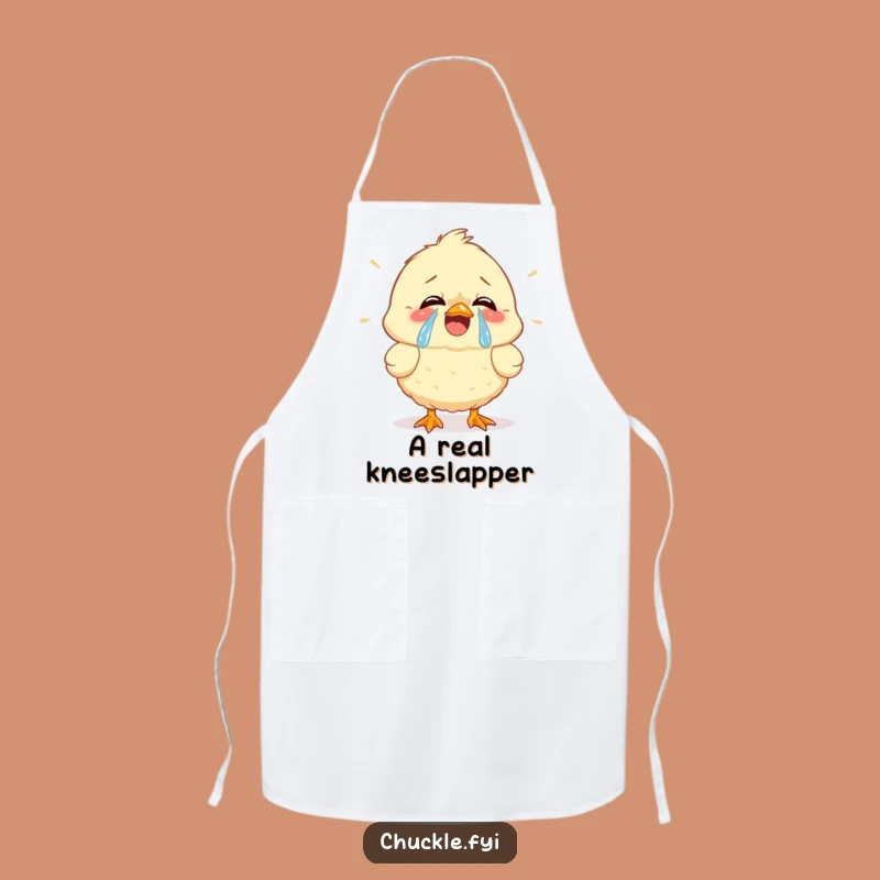 Funny Chick Cracking Up Apron - Hilarious Tears of Joy Kitchen Gift
