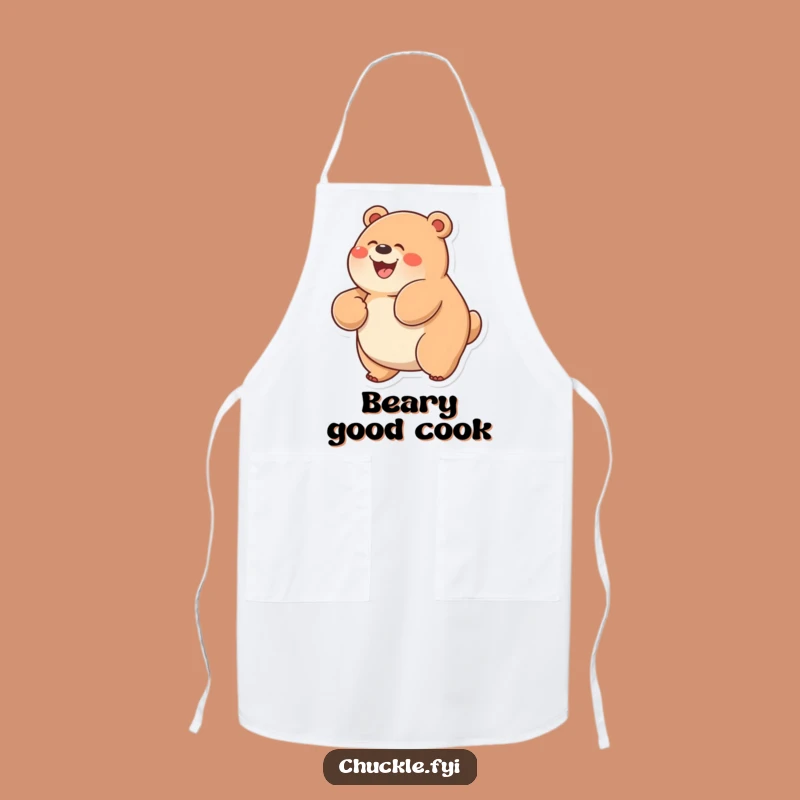 Funny Chubby Bear Apron: Glee-Filled Rolling Bear Kitchen Wear, Chef's Funny Gift