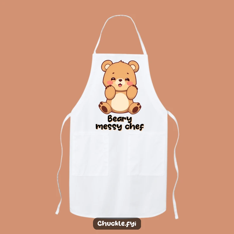 Funny Bear Cub Clapping Apron: Cook Up a Storm with Enthusiasm