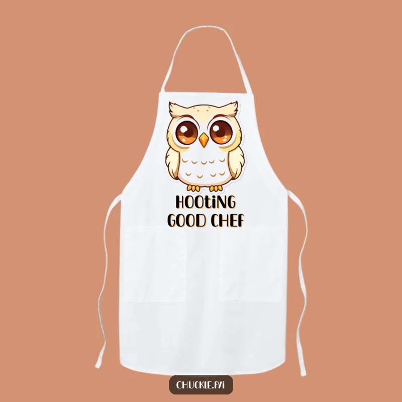 Funny Curious Owl Apron: Chuckling Owl Kitchen Wear, Chef's Wise Funny Gift