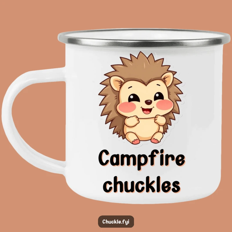 Funny Hedgehog Camping Mug: Outdoor Amusement and Smiles