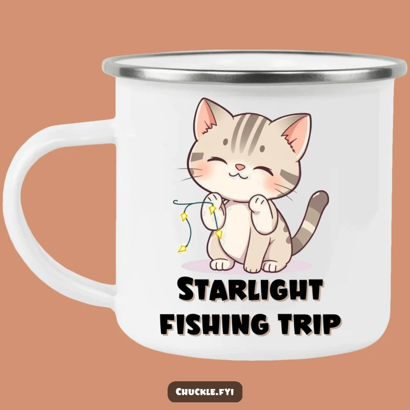 Durable Funny Cat Lights Camping Mug: Adventure with Feline Fun
