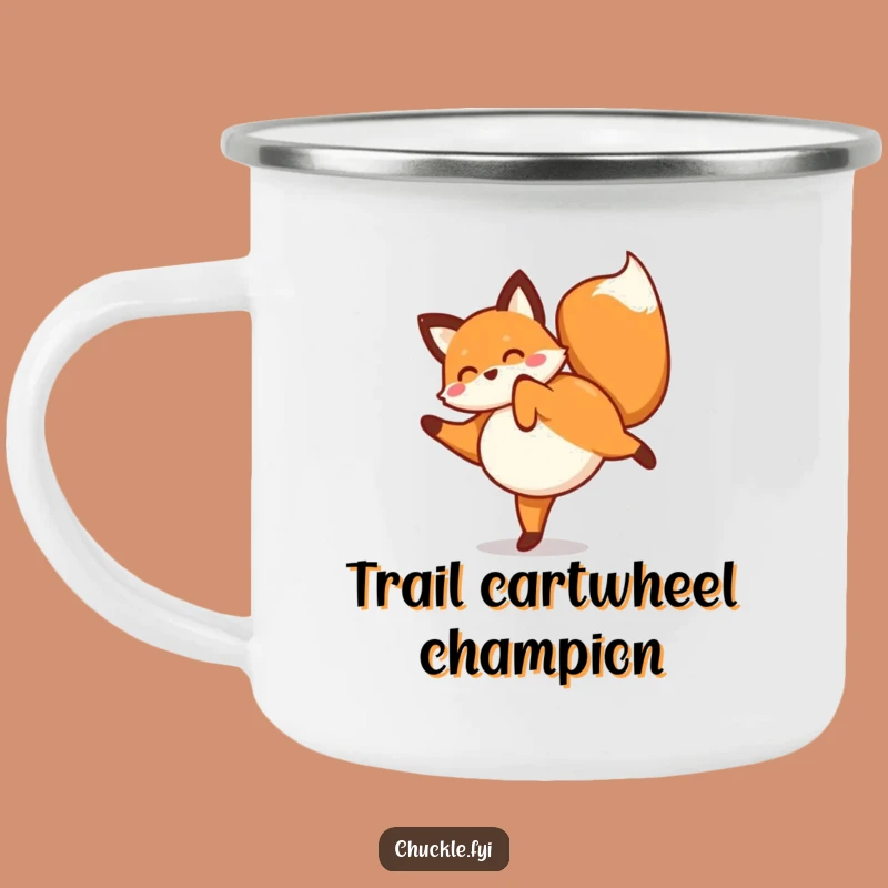 Durable Funny Fox Cartwheel Camping Mug: Adventure with a Smile