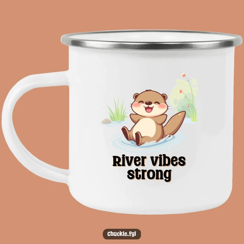 Durable Funny Joyful Otter Sliding Camping Mug: Fun Sips Outdoors, Perfect Funny Gift