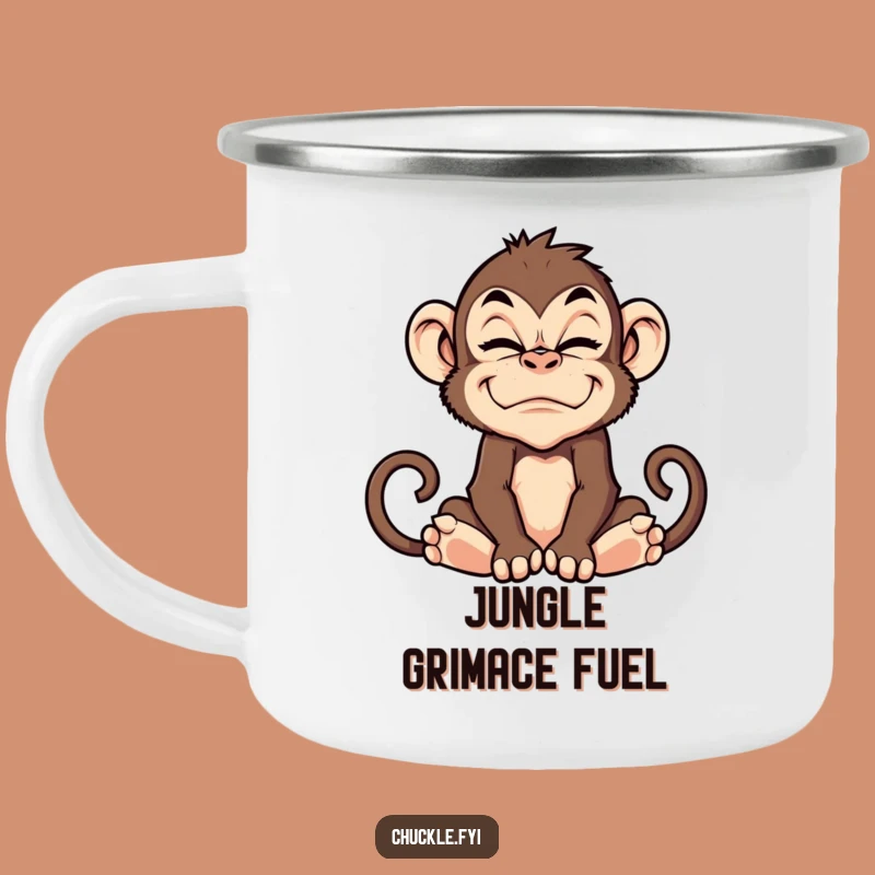 Funny Monkey Grimace Camping Mug: Adventure Fuelled by Laughter