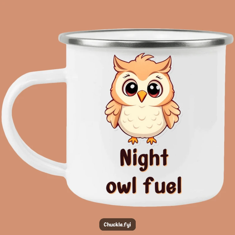 Funny Owl Camping Mug: Durable Cartoon Owl Cup for Outdoor Laughs
