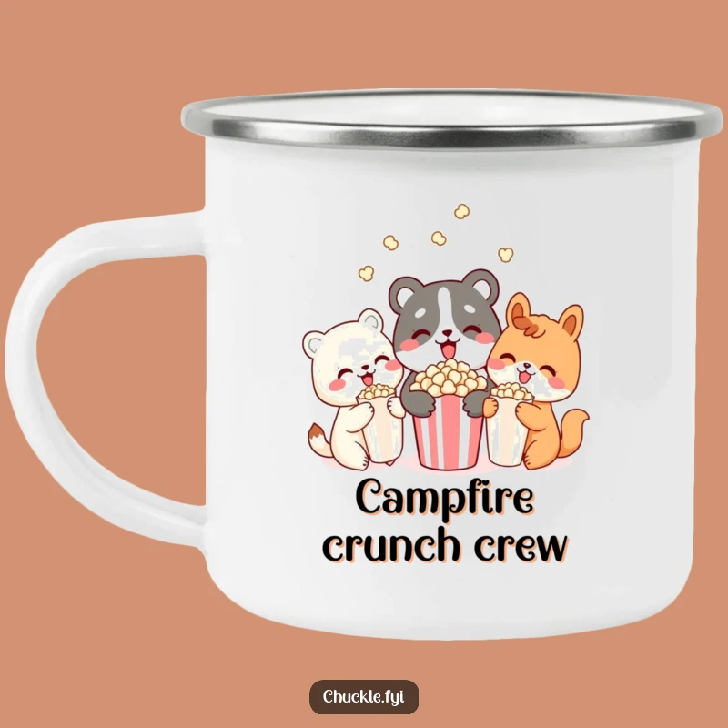 Funny Popcorn Pals Animal Camping Mug: Snack Adventures with Friends, Gift