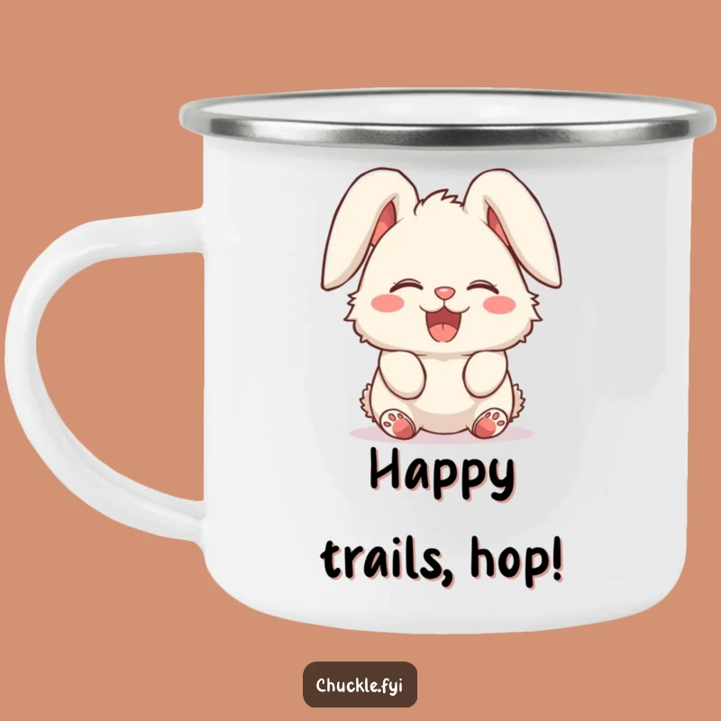 Funny Giggling Bunny Camping Mug: Adventure Fueled by Uncontrollable Bunny Joy