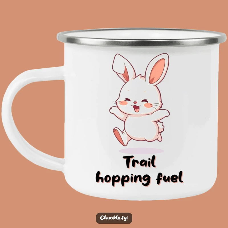 Funny Fluffy Bunny Camping Mug: Adventure & Hopping Fun, Ideal Funny Gift