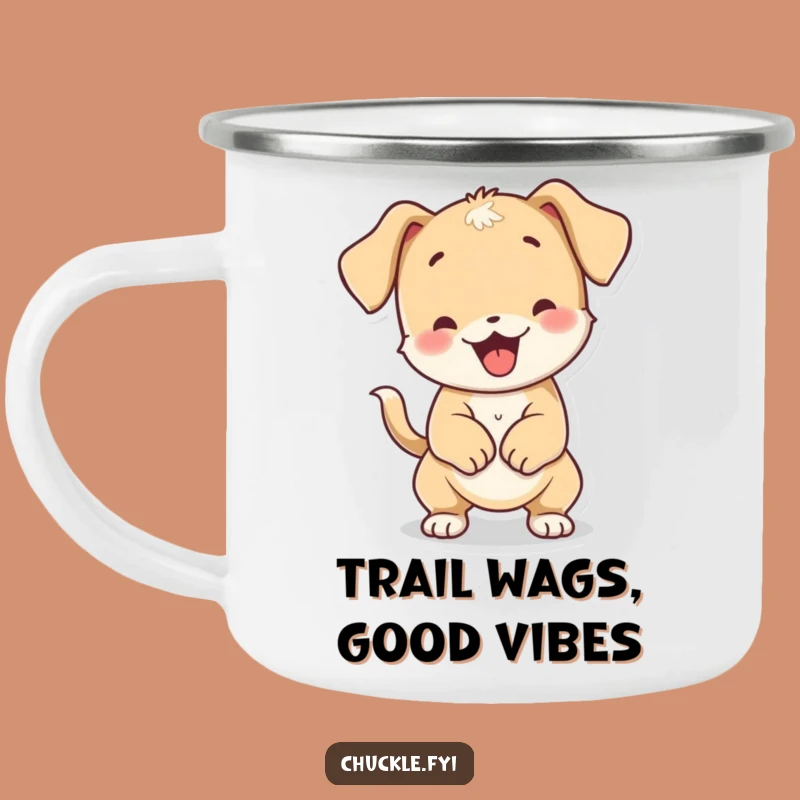 Funny Wiggly Puppy Camping Mug: Adventure Fuel with Wagging Enthusiasm