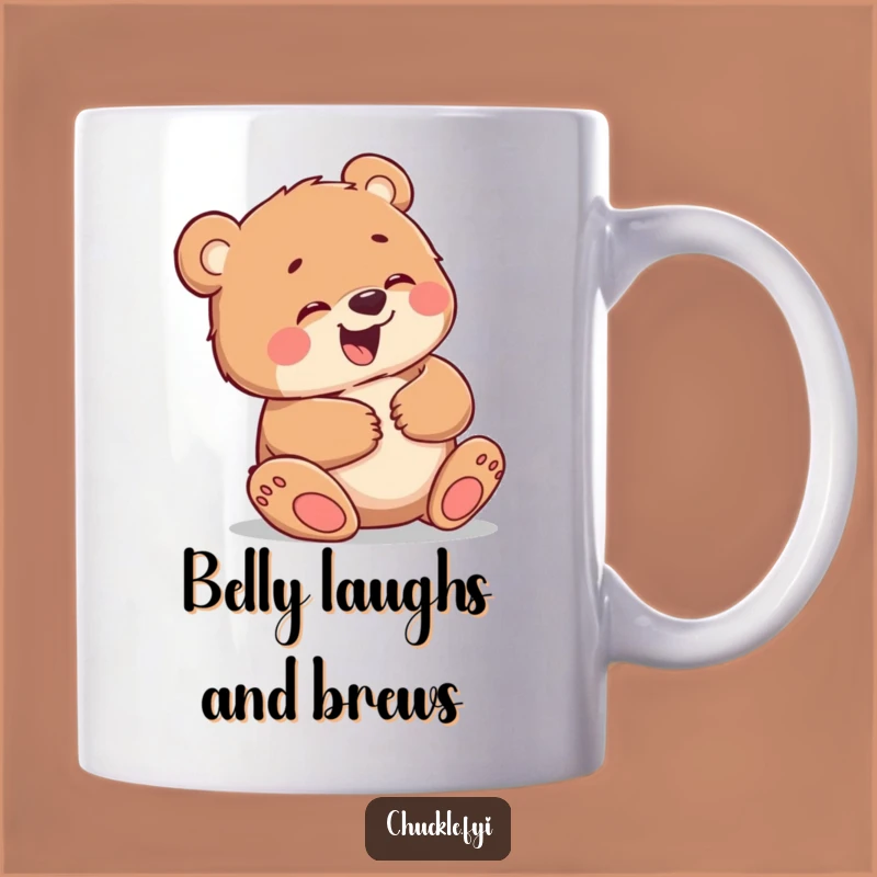 Funny Bear Cub Giggling Mug - Hilarious Belly Laugh Gift for Animal Lovers