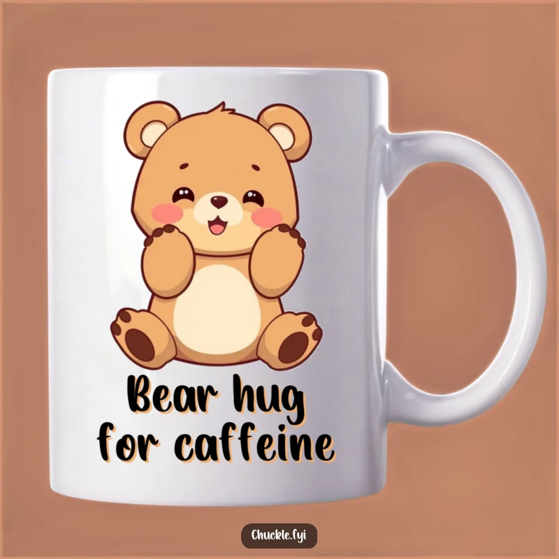 Funny Bear Cub Clapping Mug: Enthusiastic Joy for a Happy Gift