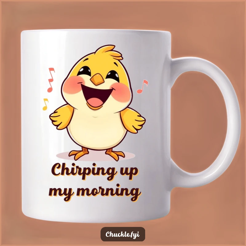 Funny Bird Song Mug: Happy Cartoon Aviary Gift for Melodic Mornings