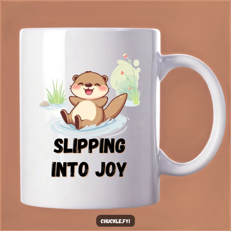 Funny Joyful Otter Sliding Mug: Embrace Fun and Glee, Perfect Funny Gift for Animal Lovers