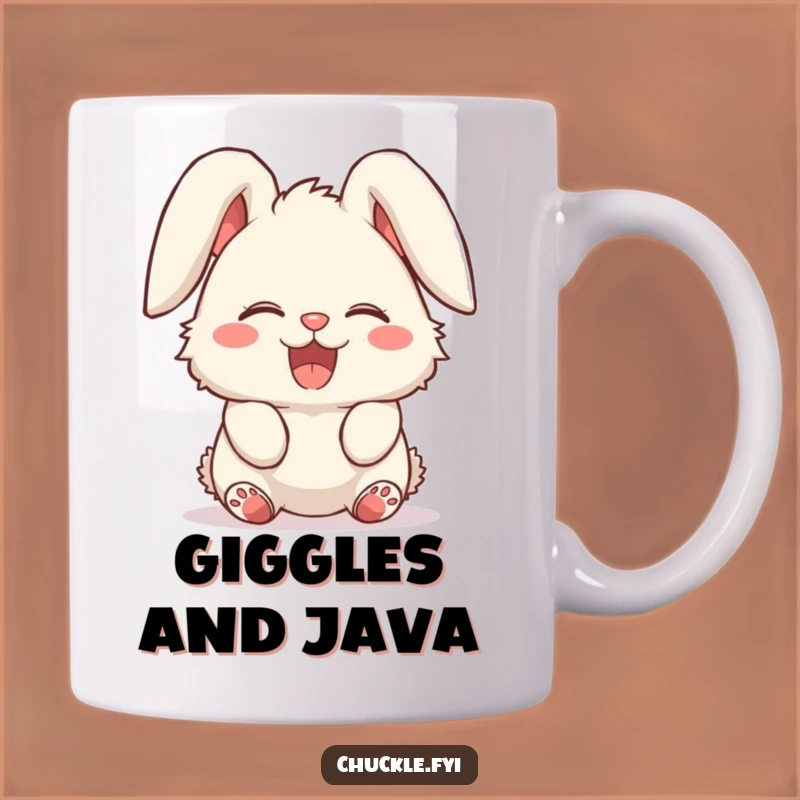 Funny Giggling Bunny Mug: Uncontrollable Joy Gift for a Delightful Bunny Lover