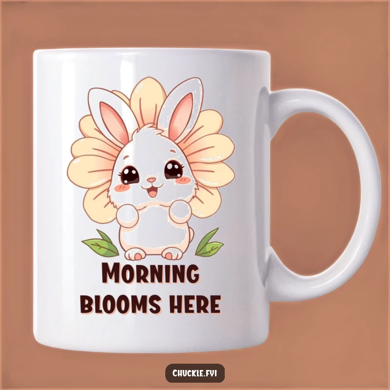 Funny Bunny Flower Mug: Curious Character Gift for Nature Lovers!