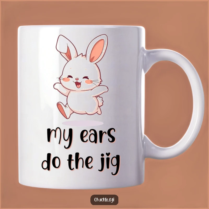 Funny Fluffy Bunny Mug: Hopping Delight Ears Flopping Energetically, Perfect Funny Gift