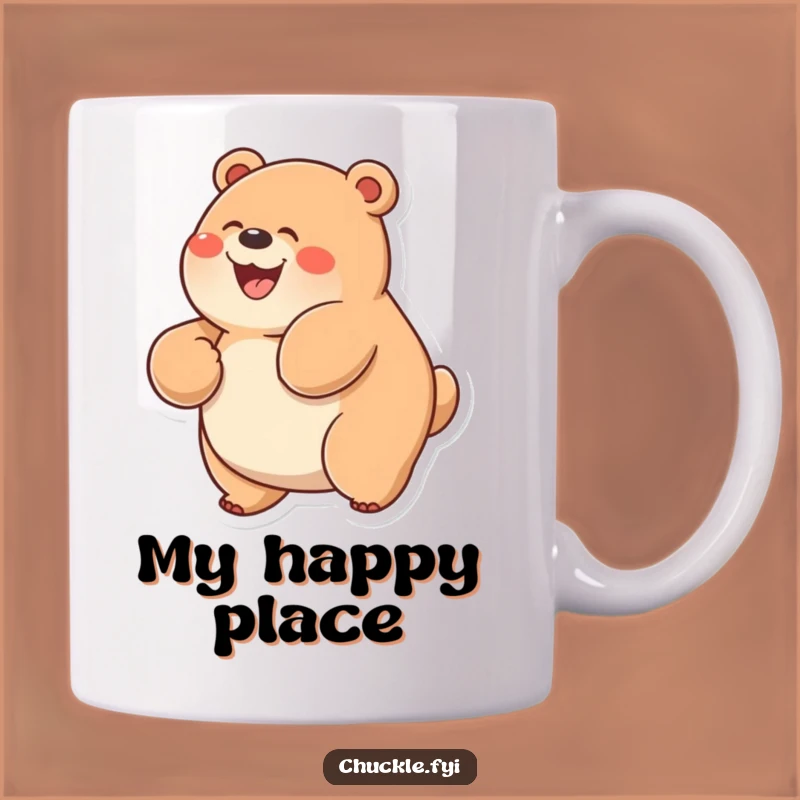 Funny Chubby Bear Mug: Glee-Filled Rolling Bear, Perfect Happy Gift