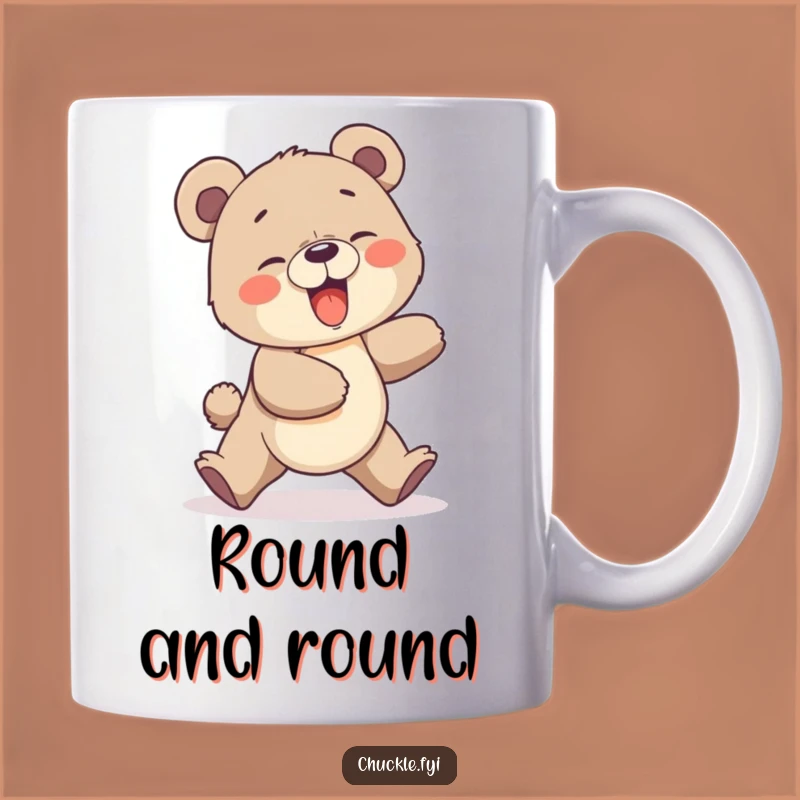 Funny Bear Cub Tail Chase Mug: Giggling Delight, Perfect Funny Gift