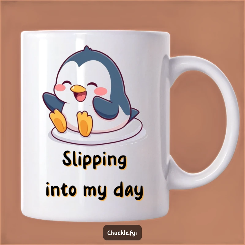 Funny Penguin Slide Mug - Hilarious Belly Slide Character, Perfect Gag Gift for Penguin Lovers