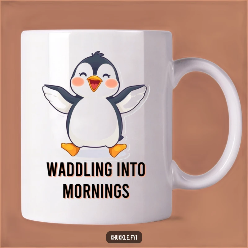 Funny Penguin Waddling Mug: Cute Cartoon Gift for Chilly Mornings