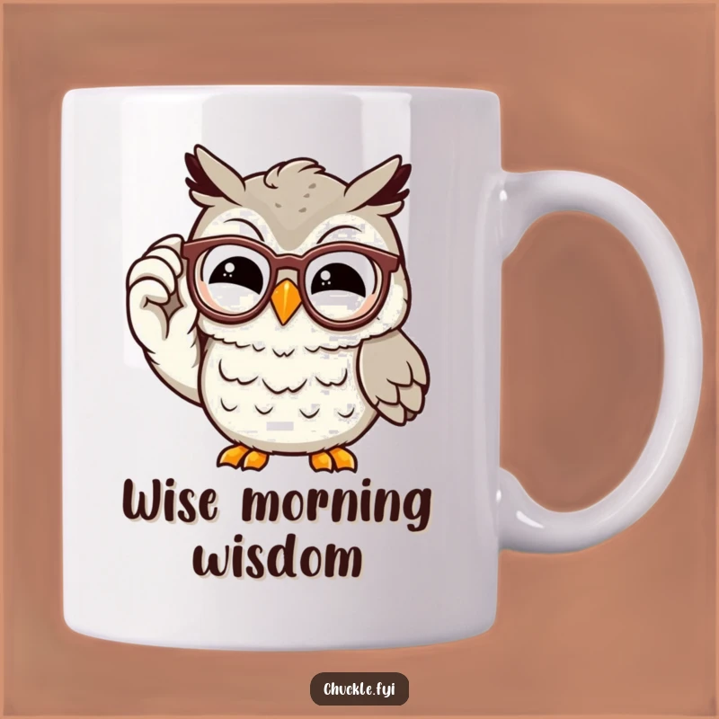 Funny Owl Mug: Wise Chuckling Character Gift for Smarty Pants & Book Lovers