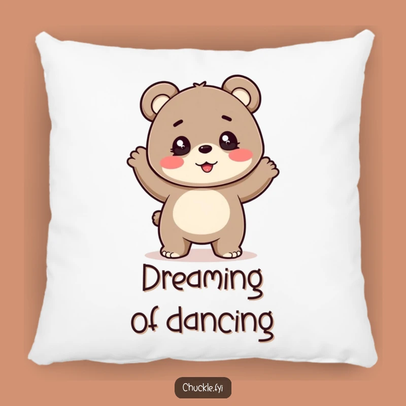 Funny Bear Cub Dance Pillow - Soft Sparkling Eyes, Bouncy Cub, Comfy Funny Gift