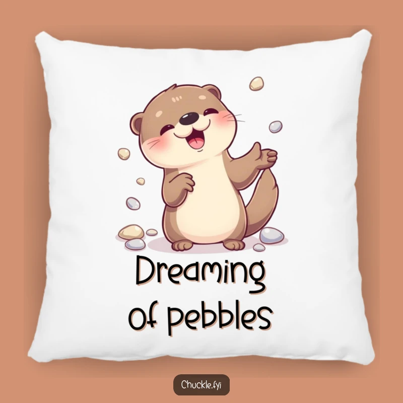 Funny Otter Juggling Pebbles Pillow: Cozy Comfort with a Humorous Touch