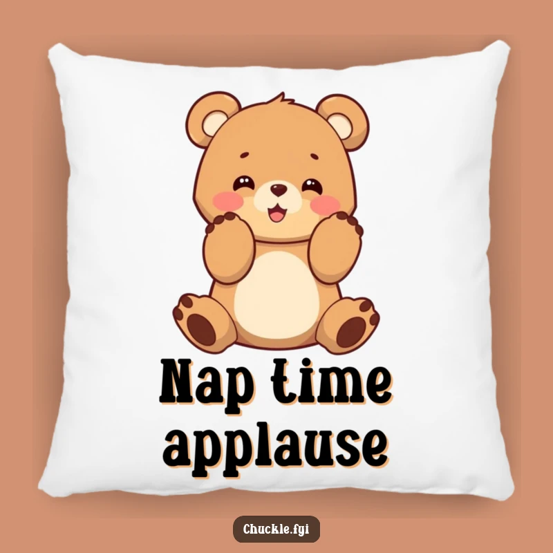 Funny Bear Cub Clapping Pillow: Snuggle Up with Cheerful Comfort