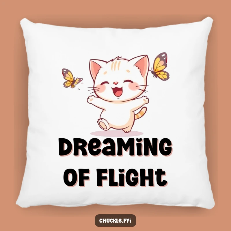 Funny Kitten Butterfly Pillow: Snuggle with Joyful Pet Charm, Soft Comfort