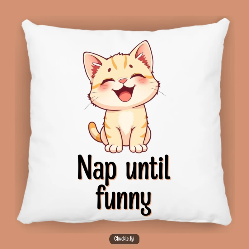 Funny Kitten Laugh Pillow - Soft Perked Ears, Happy Cat, Comfy Funny Gift