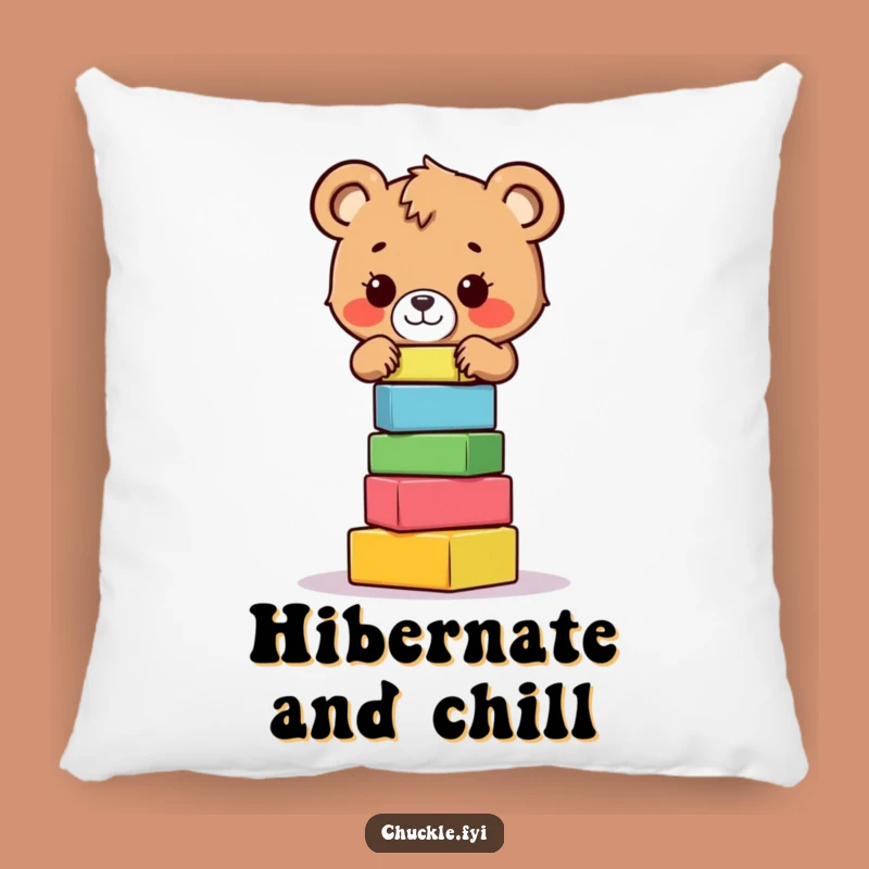 Funny Bear Cub Pillow: Soft Balancing Cushion, Adorable Funny Gift for Comfort