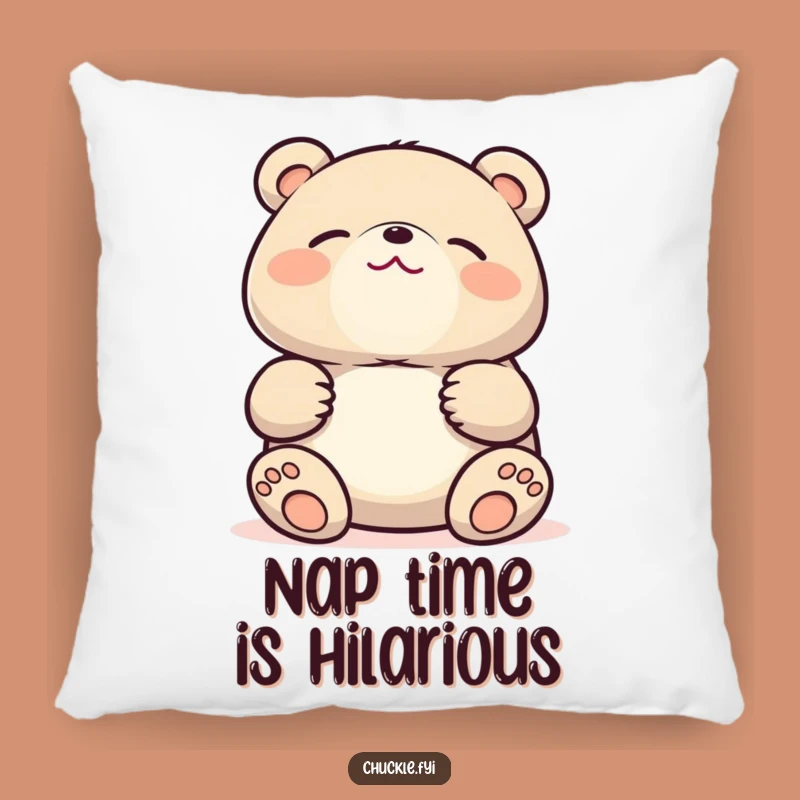 Funny Kawaii Bear Pillow, Huggable Laughter for Your Comfy Couch!