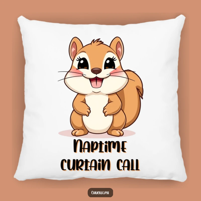 Funny Squirrel Bow Pillow - Cozy & Comical Accent for a Theatrical Touch