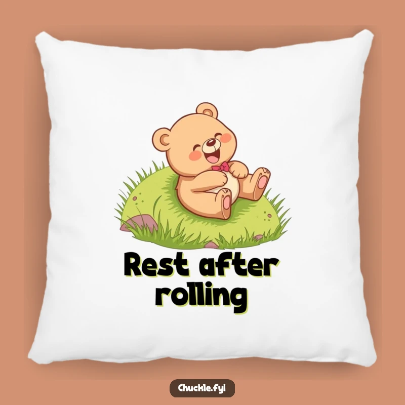 Funny Bear Cub Pillow: Cozy Giggles, Rolling Hill Comfort, Adorable Funny Gift