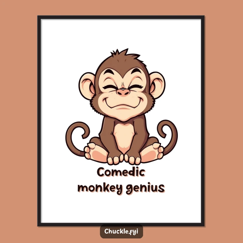 Funny Monkey Grimace Digital Art: Instant Humor for Your Space