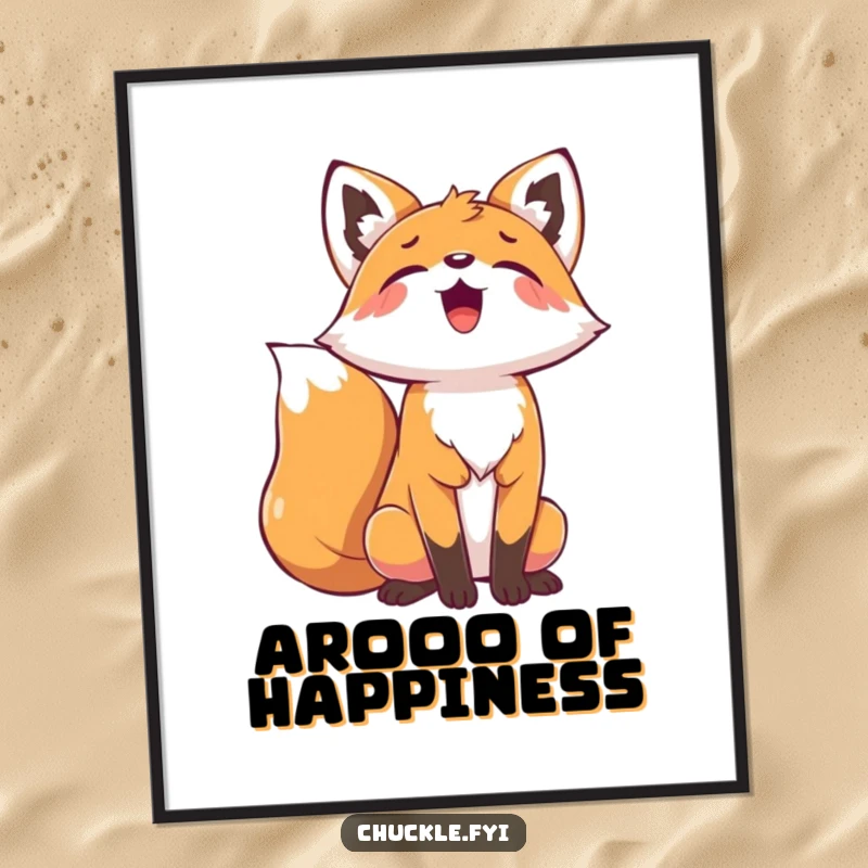 Funny Playful Fox Digital Art showing a fox with head thrown back, letting out a joyous and uninhibited howl.