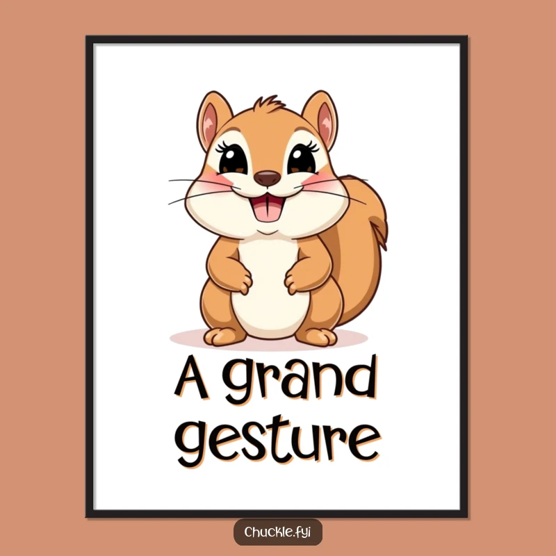 Funny Squirrel Bow Digital Print - Instant Comical Art for a Theatrical Space