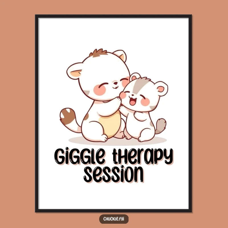 Funny Tickle Fight Animal Digital Print: Giggling Friends Art, Pure Joy, Gift