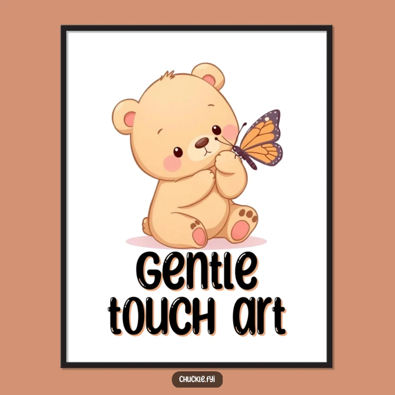 Funny Bear Cub Digital Print: Tickle Time Art, Instant Funny Gift for Walls