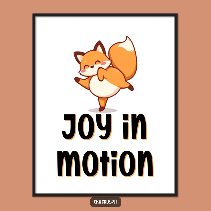 Instant Funny Fox Cartwheel Digital Art: Bring Joyful Energy to Your Space