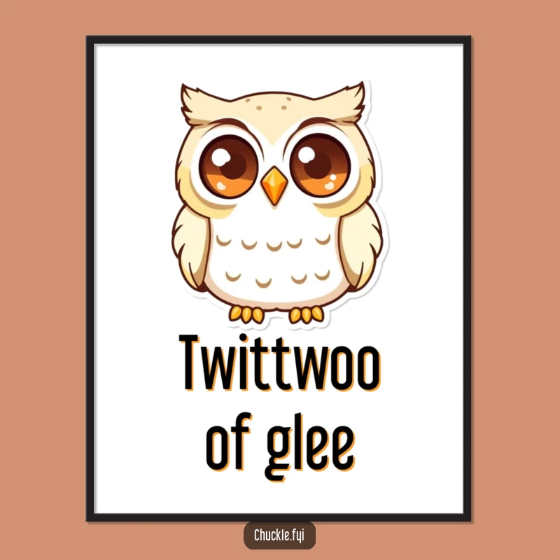 Funny Curious Owl Digital Art: Chuckling Owl Print, Instant Wise Funny Gift