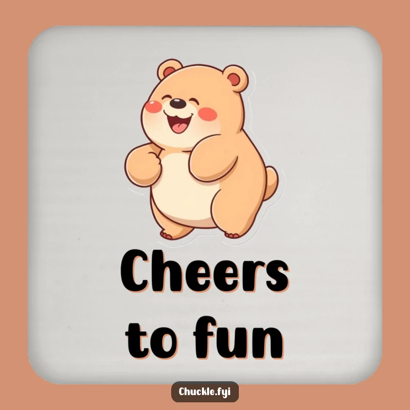 Funny Chubby Bear Coaster: Glee-Filled Rolling Bear Protector, Cute Happy Gift