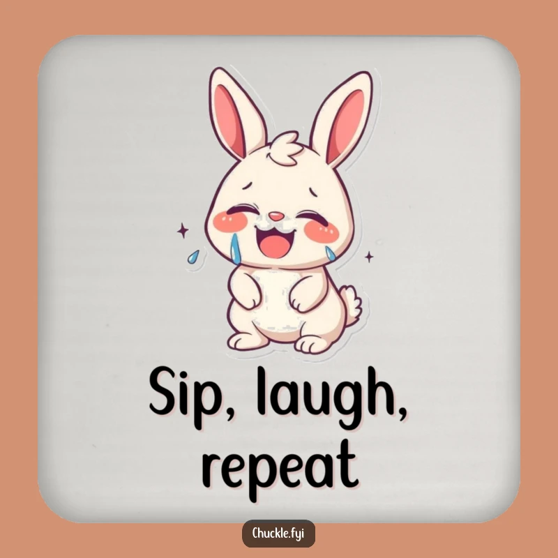 Funny Bunny Coaster: Protect Drinks with Laughter - Perfect Gift!