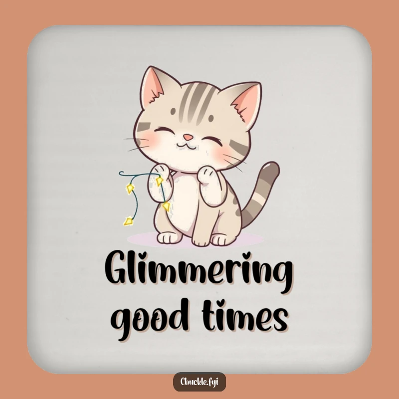 Funny Cat Lights Drink Coaster: Protect Surfaces with Playful Charm