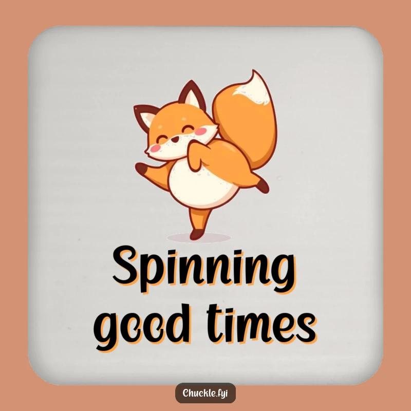 Funny Fox Cartwheel Drink Coaster: Protect Surfaces with Playful Art