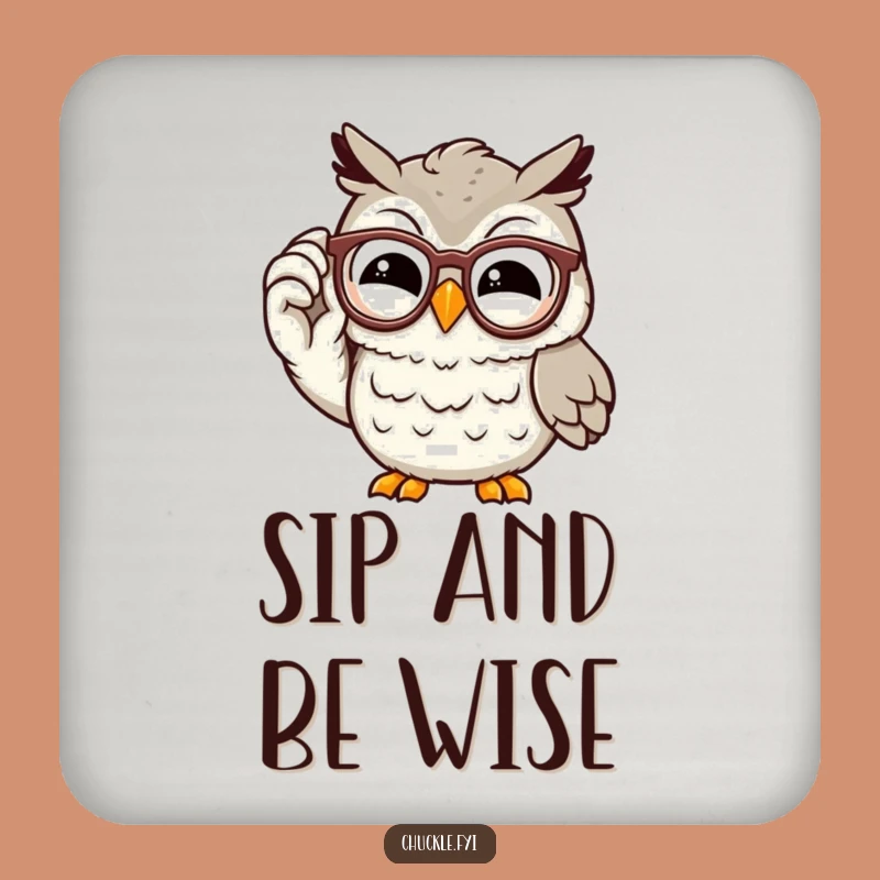 Funny Owl Coaster Set: Chuckling Character Protector for Wise Table Protection