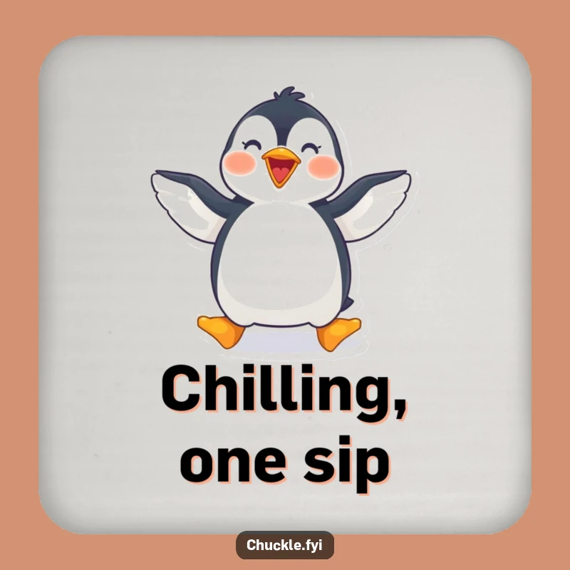 Funny Penguin Drink Coaster: Protect Surfaces with Cartoon Charm
