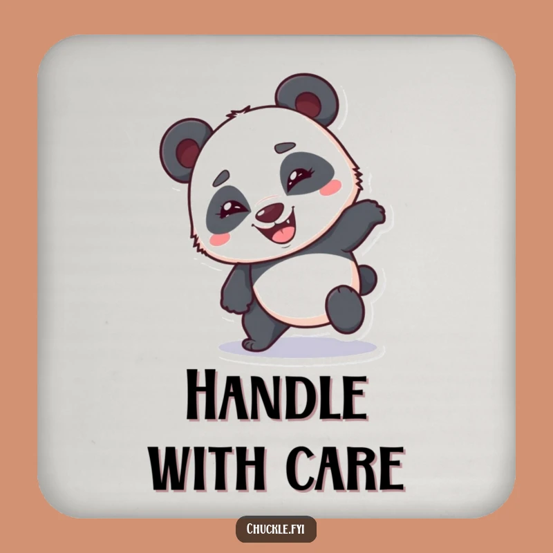 Funny Bumbling Panda Coasters: Protect Surfaces with Goofy Charm, Hilarious Set