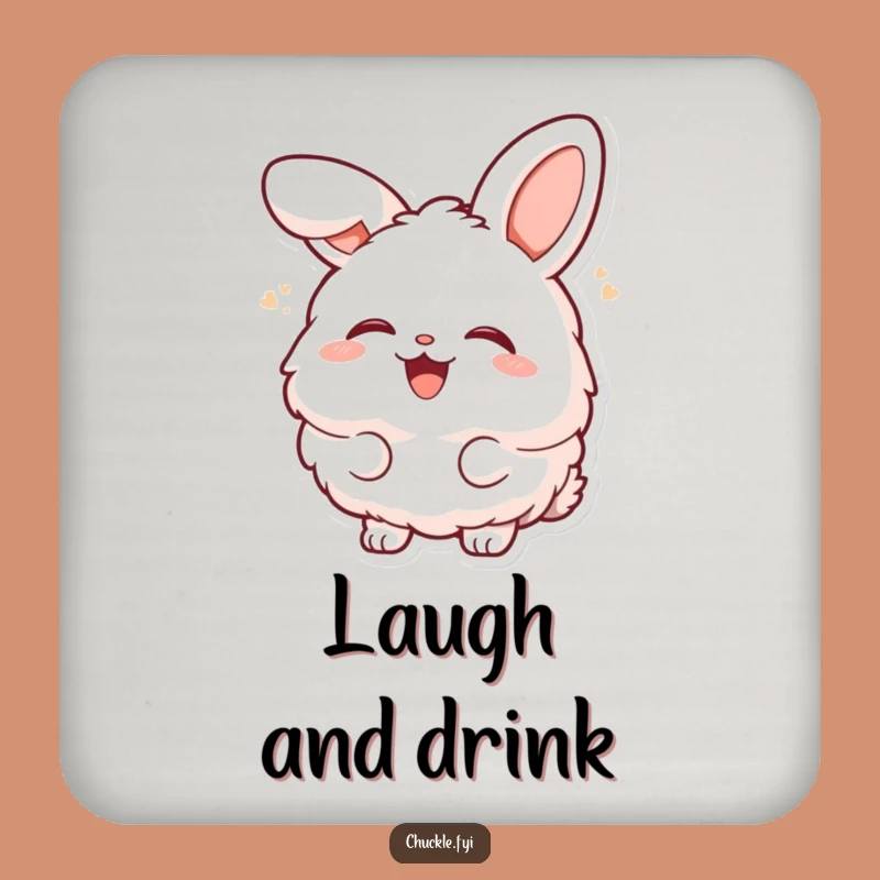 Funny Bunny Laugh Coaster - Cute Tabletop Character Decor